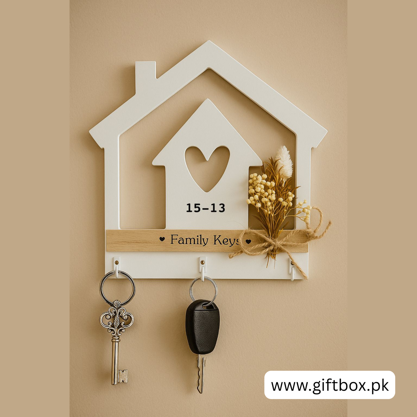 Wooden House Keyholder