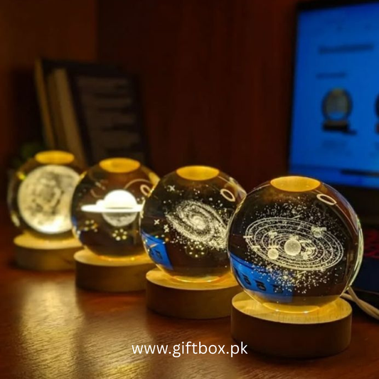 3D Planet Moon Crystal Lamp