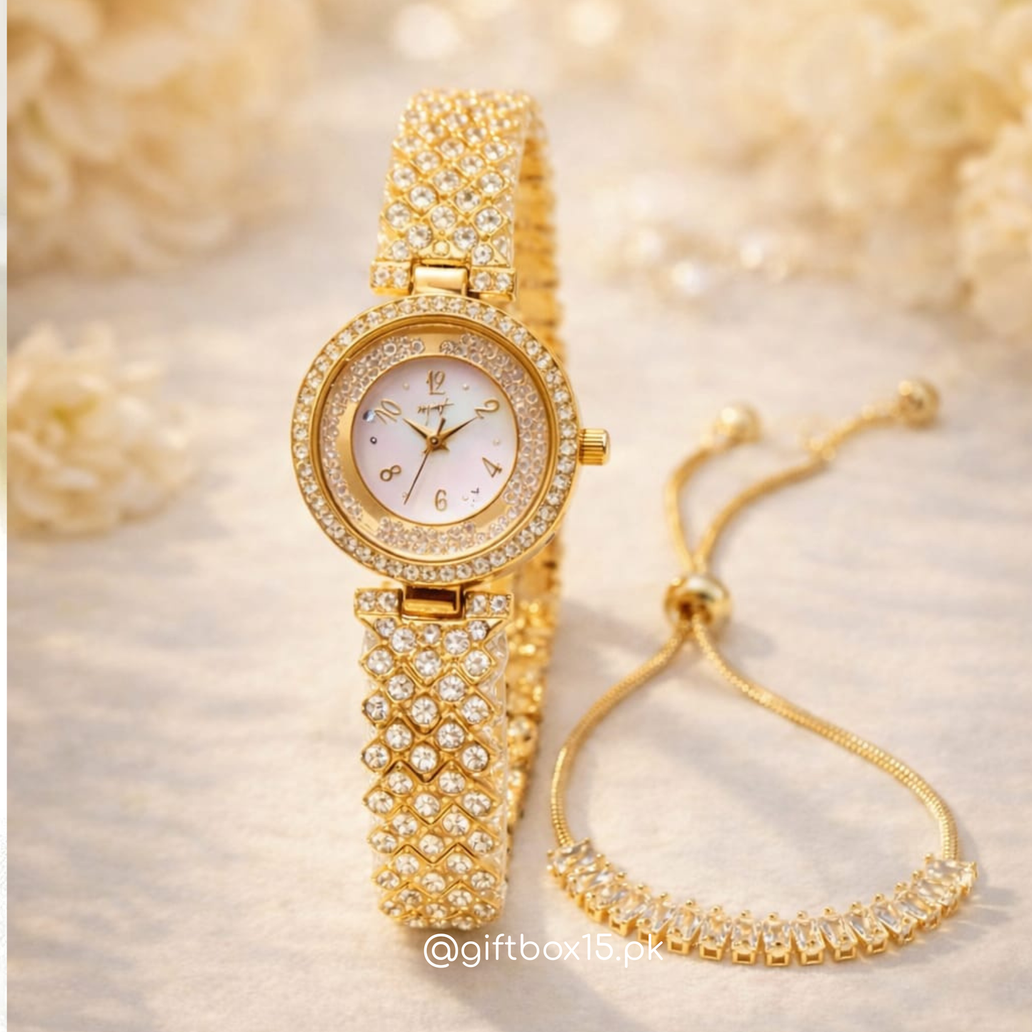 Ladies Crystal Moving Stones Jewelry Watch