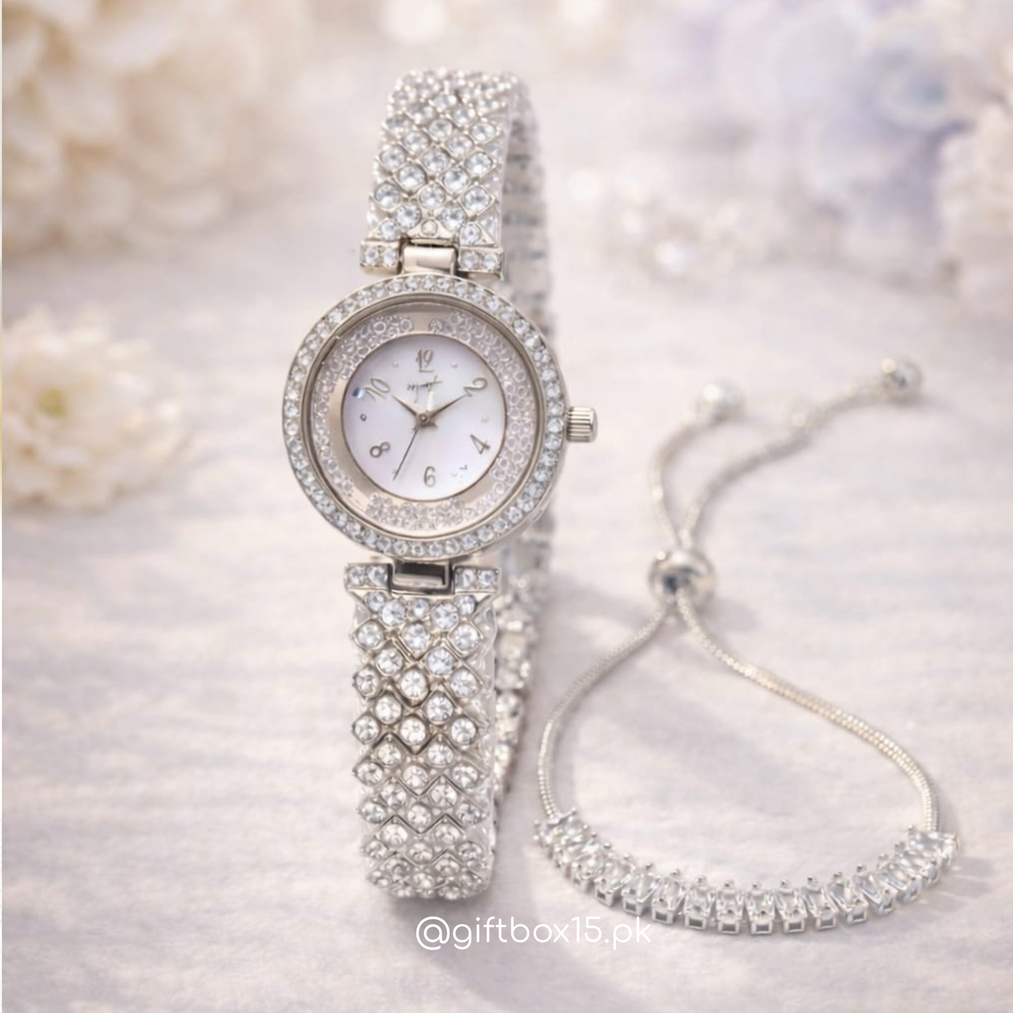 Ladies Crystal Moving Stones Jewelry Watch