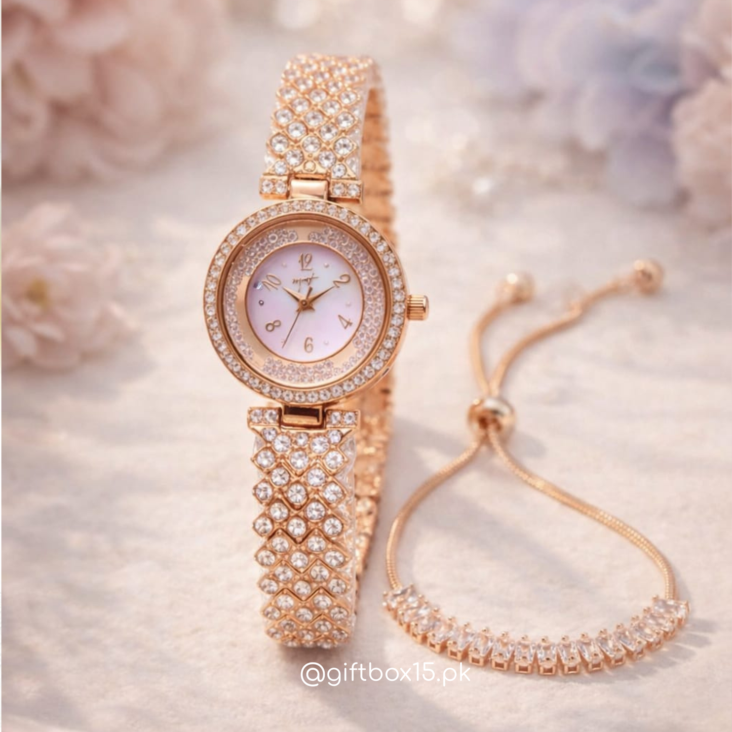 Ladies Crystal Moving Stones Jewelry Watch